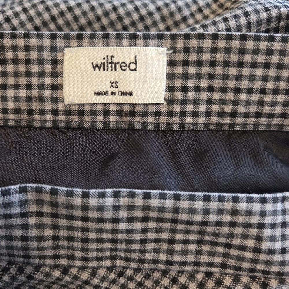 Aritzia Wilfred Houndstooth Wrap Midi Skirt Classic Chic Asymmetrical Size XS - Picture 10 of 12